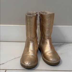 Mini Biden Gold Boots with Side Zipper